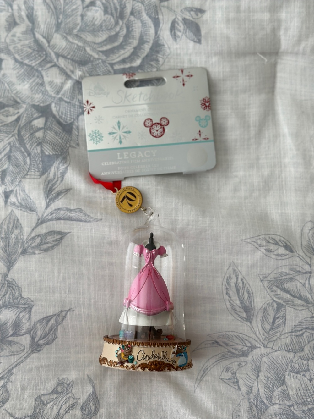 Cinderella’s Pink Dress Glass Dome Sketchbook Ornament - Legacy Collection